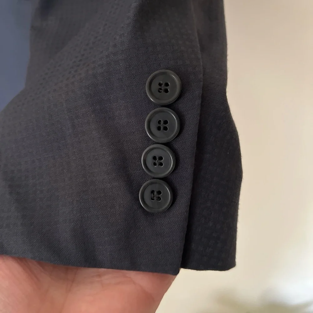 Stacy Adams Gold Mens Gray size 44L Suit Sport Coat Formal Waffle Business Party